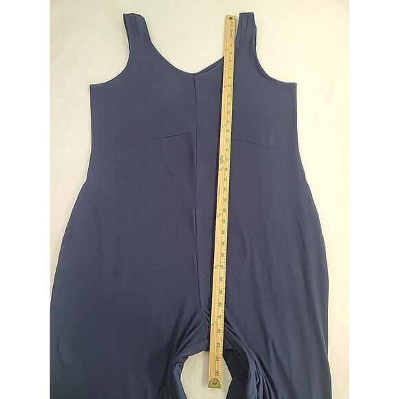 Cuddl Duds Oxford Navy Flexwear Wide Leg Jumpsuit | Women’s Large - Picture 8 of 12